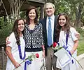A Saint Mary's Hall family celebrates together after the Form 8 graduation ceremony.
