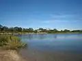 Looking on the nature center building, from the shore
