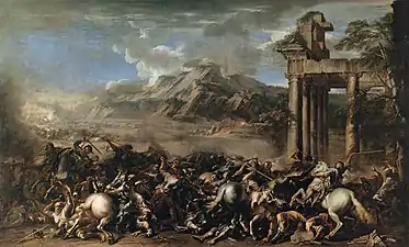 Heroic Battle (ca. 1652–1664), oil on canvas, 214 x 351&nbsp;cm. Louvre