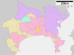 Location of Samukawa in Kanagawa Prefecture