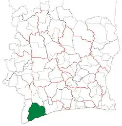 Location in Ivory Coast. San-Pédro Department has retained the same boundaries since its creation in 1988.