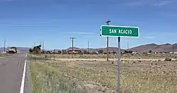 Entering San Acacio from the east on State Highway 142.