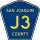 County Road J3 marker