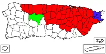 Components of the San Juan metropolitan area are in red.