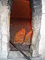 Sangak bread inside the oven