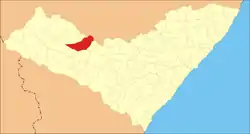 Location of Santana do Ipanema in the State of Alagoas