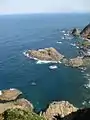 Mount Kaimon on the Satsuma Peninsula over the sea