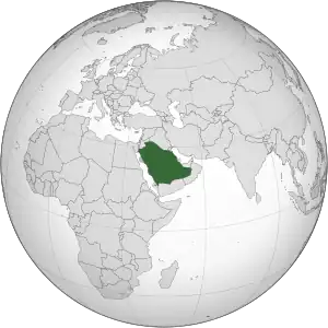 Location of Saudi Arabia