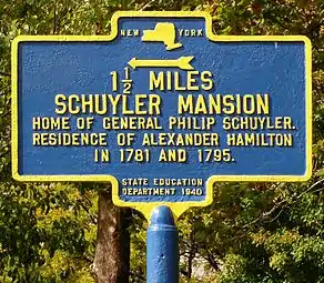 New York State historical marker, erected in 1940.