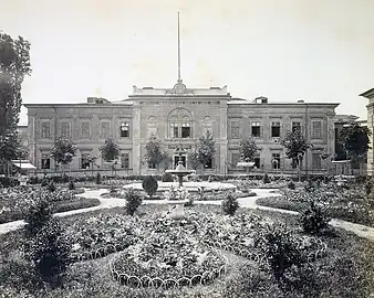 Second part of the Brâncovenesc Hospital in Piața Unirii, Bucharest, 1842, by Josef Hartl, demolished in 1986