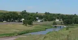 Seneca seen from the southeast, across the Middle Loup River