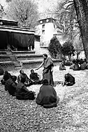 Monks in an intense debating session