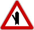 Joining the side road at the slight angle to the left