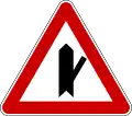 Joining the side road at the slight angle to the right