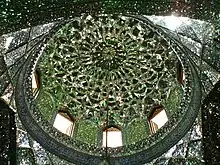 Extensive mirror-work under the domes.