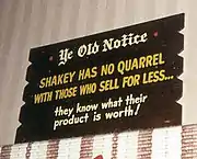 A "Ye Old Notice" sign.