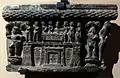 Sharing of the Buddha's relics, above a Gandhara fortified city.