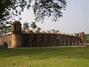 Image 11The Sixty Dome Mosque is a medieval mosque located in Bagerhat, Bangladesh, built by Muslim saint Khan Jahan Ali in mid 15th century. This unique masonry mosque with 81 domes (including 4 corner domes) is a UNESCO world heritage site.Credit:Bellayet