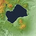 Shikotsu Caldera Mount Eniwa (top left)Mount Tarumae (bottom right)