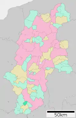 Location of Shimojō in Nagano Prefecture