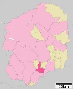 Location of Shimotsuke in Tochigi Prefecture