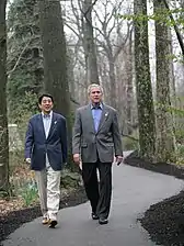 George W. Bush with Japanese Prime Minister Shinzō Abe (2007)