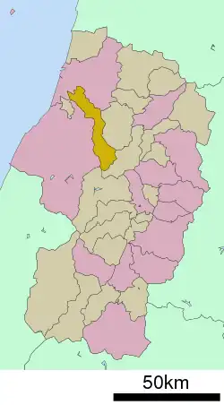 Location of Shōnai in Yamagata Prefecture