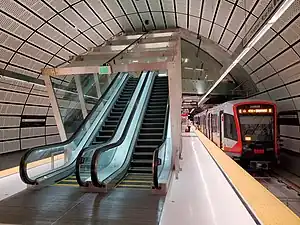 A train at Chinatown station, 2022