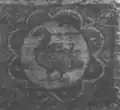 Standing goose within an eight-petalled flower, 7th–10th century.