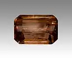 Cut siderite from Minas Gerais, Brazil. Size: 5&nbsp;mm ×&nbsp;3.2&nbsp;mm (0.20&nbsp;in ×&nbsp;0.13&nbsp;in).