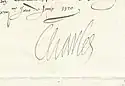 Charles IX's signature