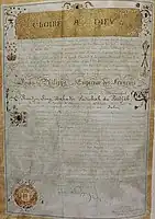 A letter sent from the King of France, Louis-Philippe to Maharaja Ranjit Singh. Ranjit Singh is addressed as “Rendjit Sing Bahador - Padichah du Pendjab”. Dated 27 October, 1835
