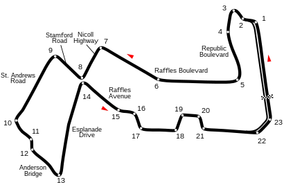 Revised Circuit with the Singapore Sling Chicane Removed (2013–2014)
