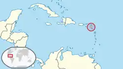 Location of&nbsp;Sint Eustatius&nbsp;(circled in red)in the Caribbean