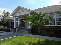 North façade of the historic Sisters High School