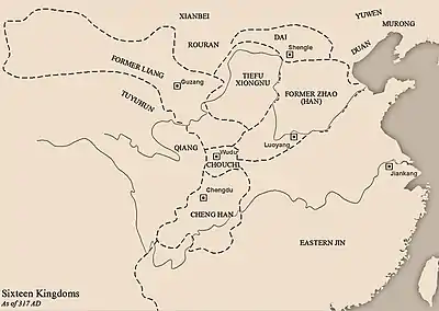 Former Zhao (Han) before split, c. 317, northern China