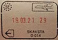 Exit stamp for air travel, issued at Stockholm Skavsta Airport