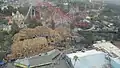 Timber Mountain Log Ride, Montezooma's Revenge, and Silver Bullet as viewed from the Sky Cabin.