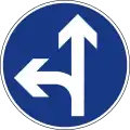 Proceed straight or turn left