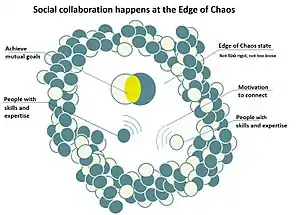 Social collaboration happens at the edge of chaos