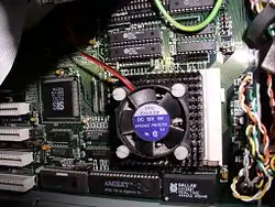 A socket 4 processor mounted on a motherboard