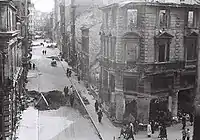 Destruction in Sofia in 1944 after the bombing as photographed by Tsanko Lavrenov
