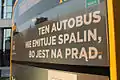Ad informing about the environmentally friendly driveline of buses used by operator MZA Warszawa