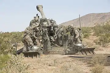 A view of the breech and spades on the trails