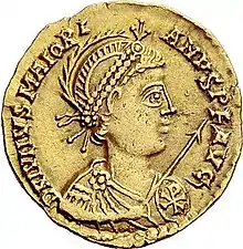 Solidus depicting bust of Majorian as well as his regnal name. Struck at Ravenna.