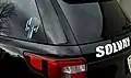 "Thin blue line" variation of the totenkopf used on police vehicles in Solvay, New York.(2017)