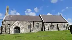 South side of the church of St Cristiolus, Llangristiolus