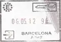 Entry stamp for air travel, issued at Josep Tarradellas Barcelona–El Prat Airport