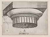 Engraving of a Doric capital from Speculum Romanae Magnificentiae, circa 1537, in the Metropolitan Museum of Art