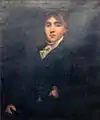 A painting hanging in the hallway of the house.